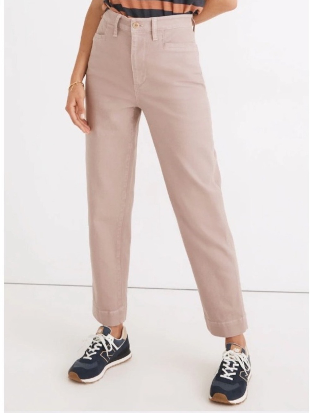 Madewell Mauve Slim Emmett Tapered Pants, Preppy Office Minimalist